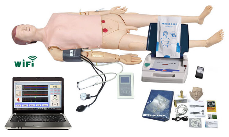 电脑全功能急救训练模拟人(心肺复苏CPR与血压测量、AED除颤仪、基础护理)
